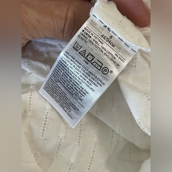 Banana republic white boho slimming long dress Sz 8 - Picture 11 of 12